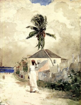 A lo largo del camino Bahamas Winslow Homer acuarela Pinturas al óleo
